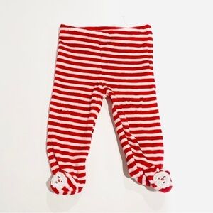 NWOT Koala Kids Newborn/Infant Striped Christmas Santa Footie Pants